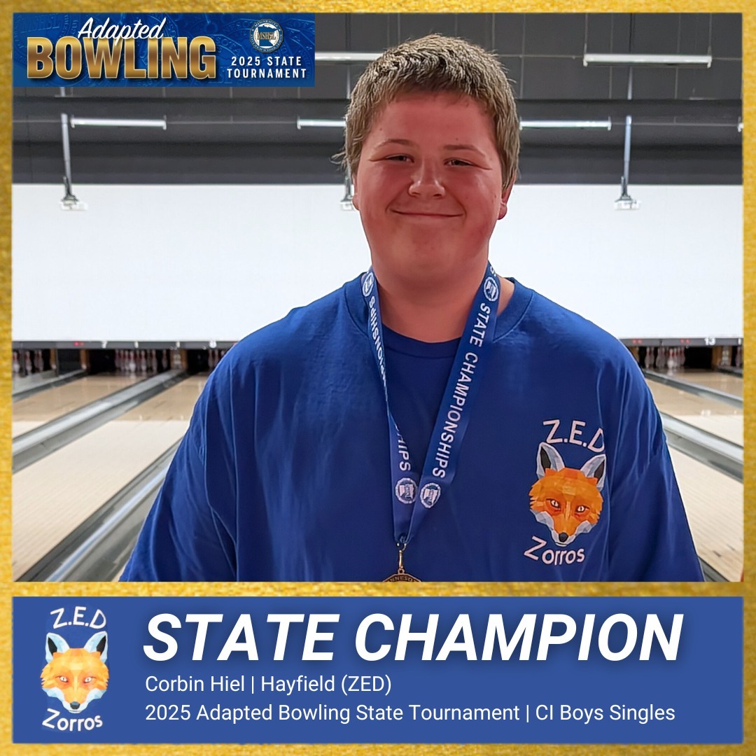 2025 C.I. Adapted Bowling State Boys Singles Champion: Corbin Hiel (Hayfield ZED)